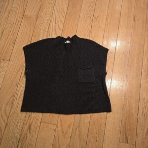 Free People FP Beach Freya Short Sleeve Rib Knit Sweater Size Large Boxy